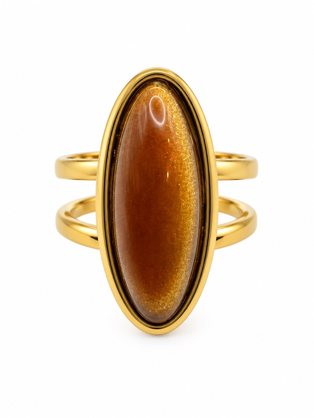 Tiger’s Eye Long Oval Ring
